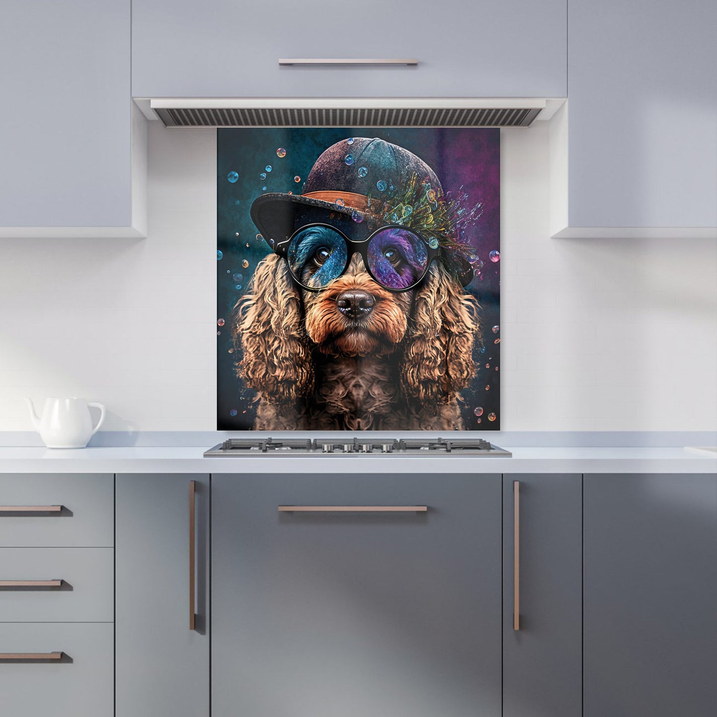 Cockapoo Dog Face Splashart Kitchen Splashback