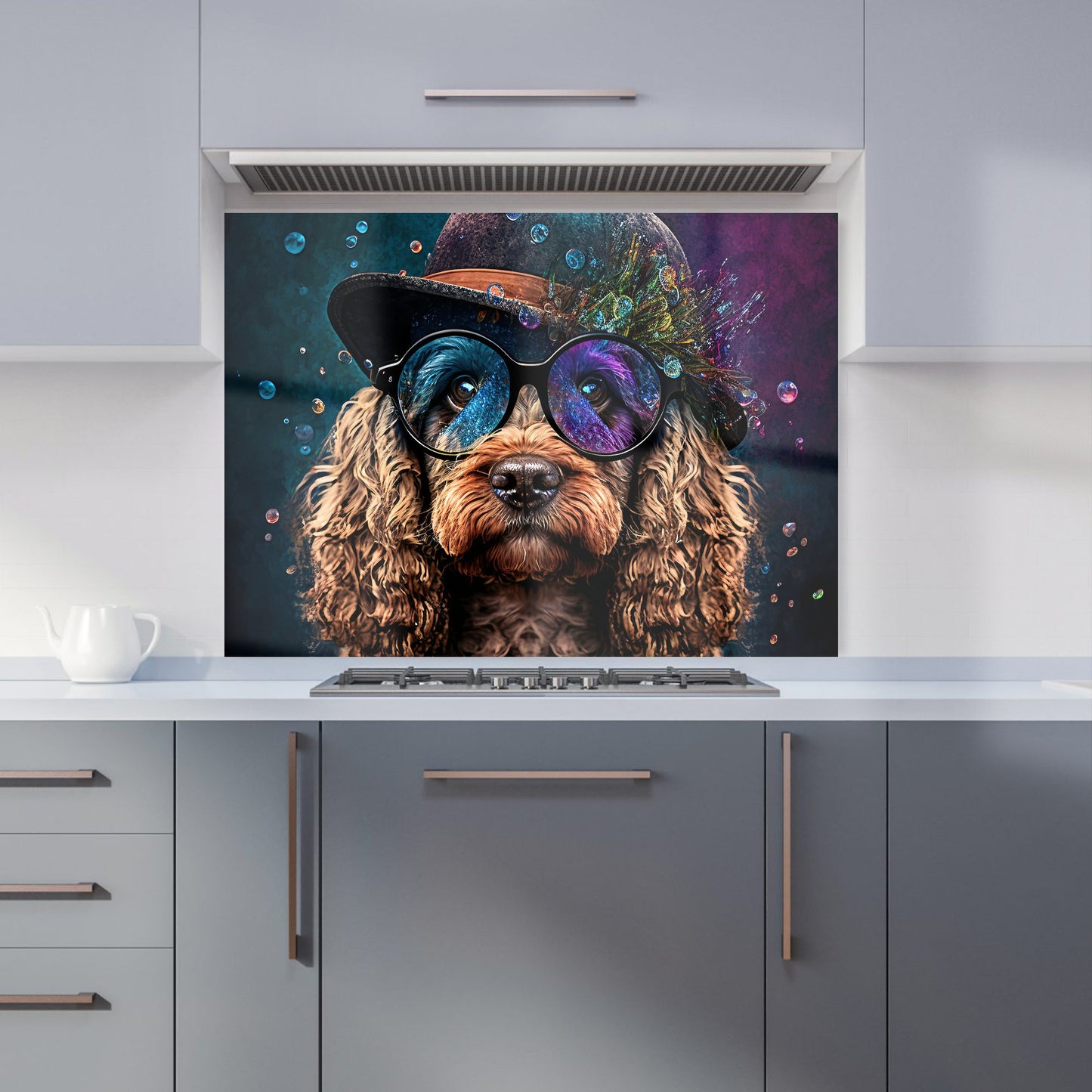 Cockapoo Dog Face Splashart Kitchen Splashback
