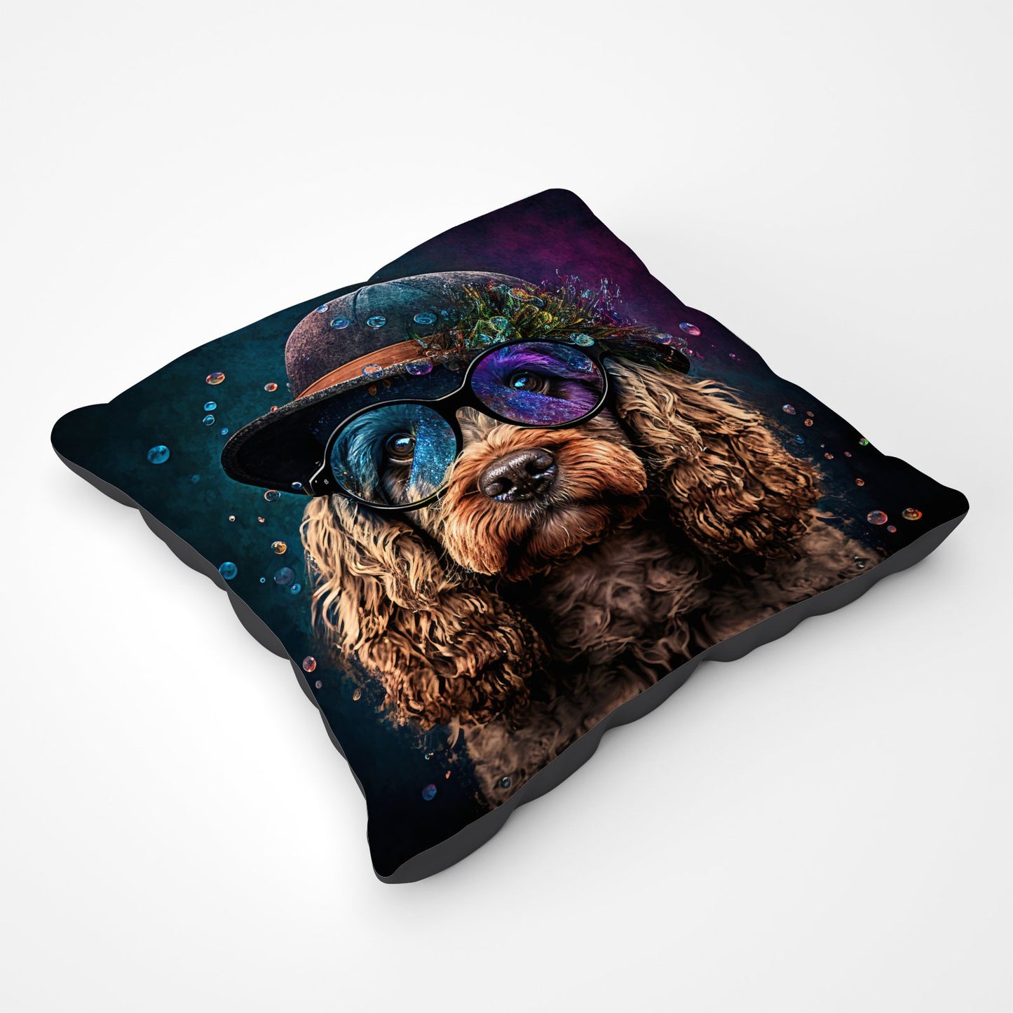Cockapoo Dog Face Splashart Pet Bed