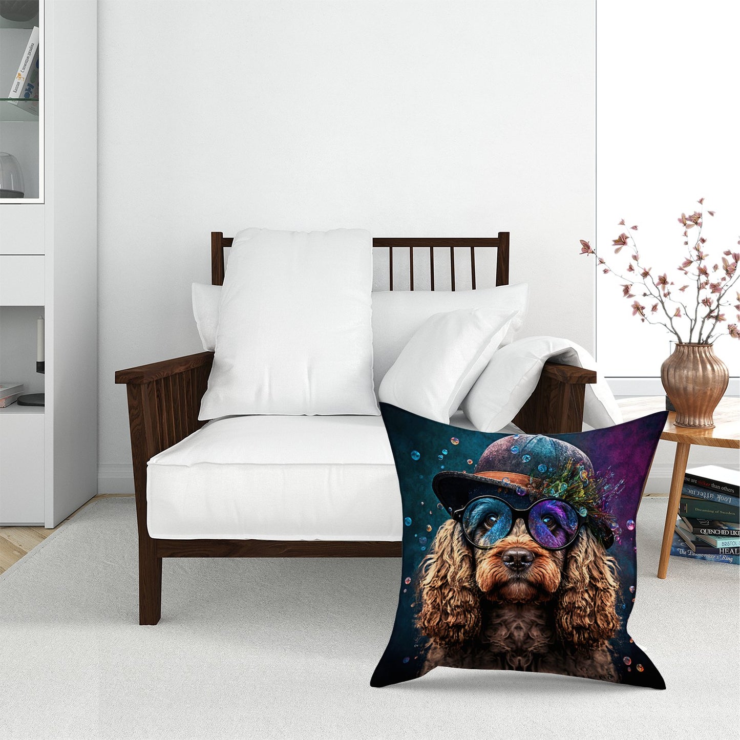 Cockapoo Dog Face Splashart Pet Bed