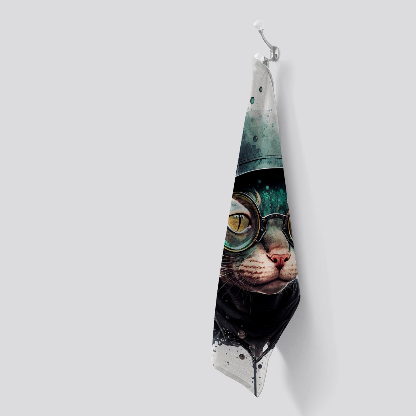 Cornish Rex Cat Splashart Tea Towel