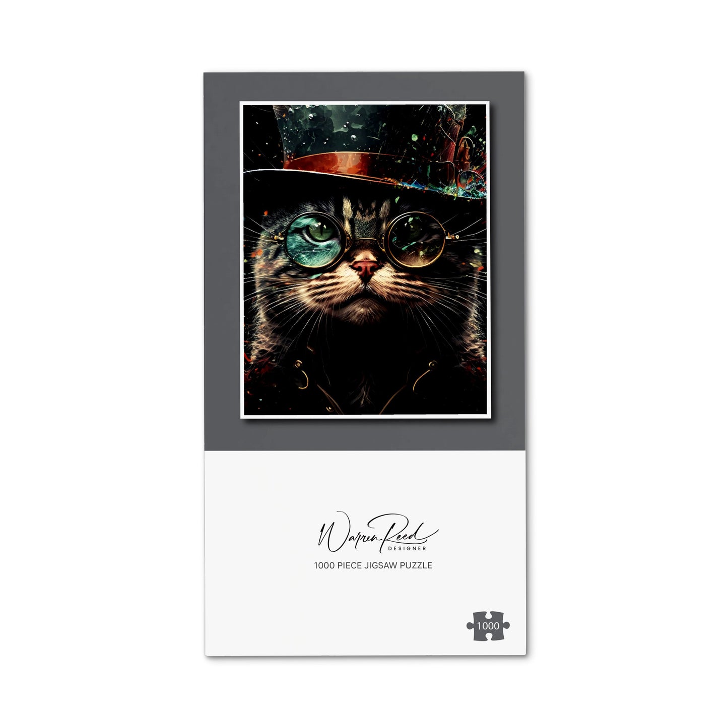 Cat With Glasses Splashart Jigsaw Puzzle