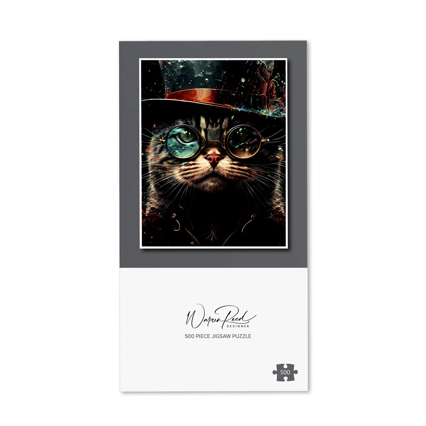 Cat With Glasses Splashart Jigsaw Puzzle