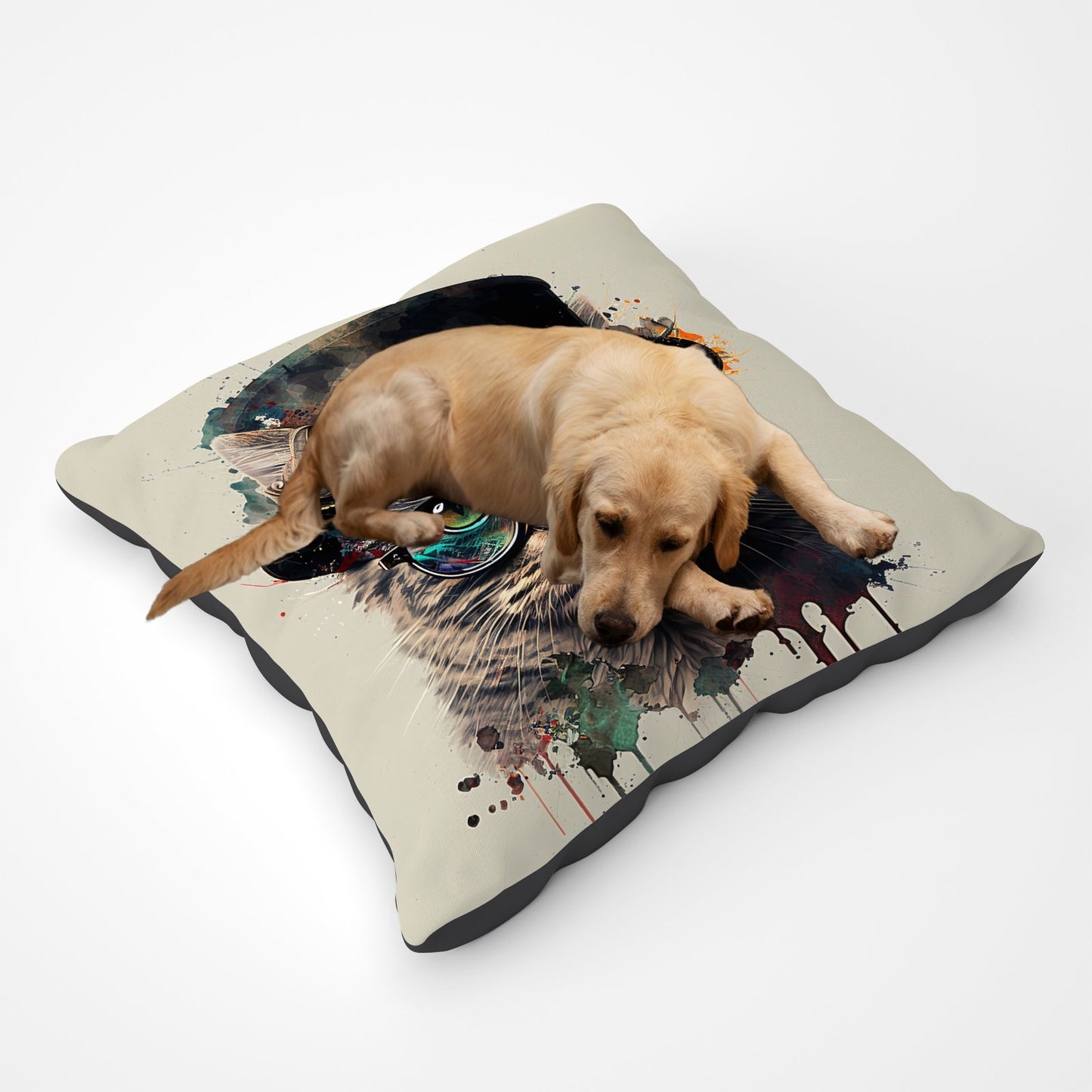 Cat With Glasses And Hat Splashart Pet Bed