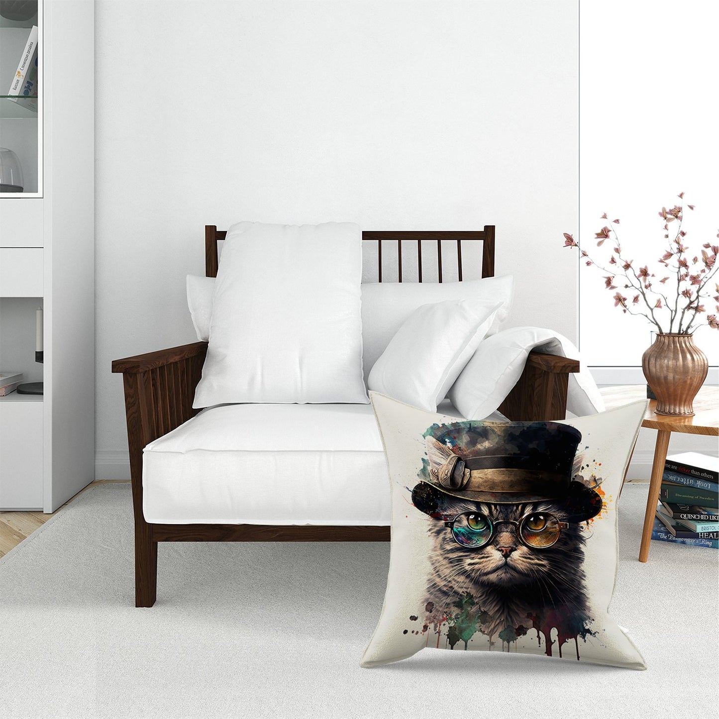 Cat With Glasses And Hat Splashart Pet Bed