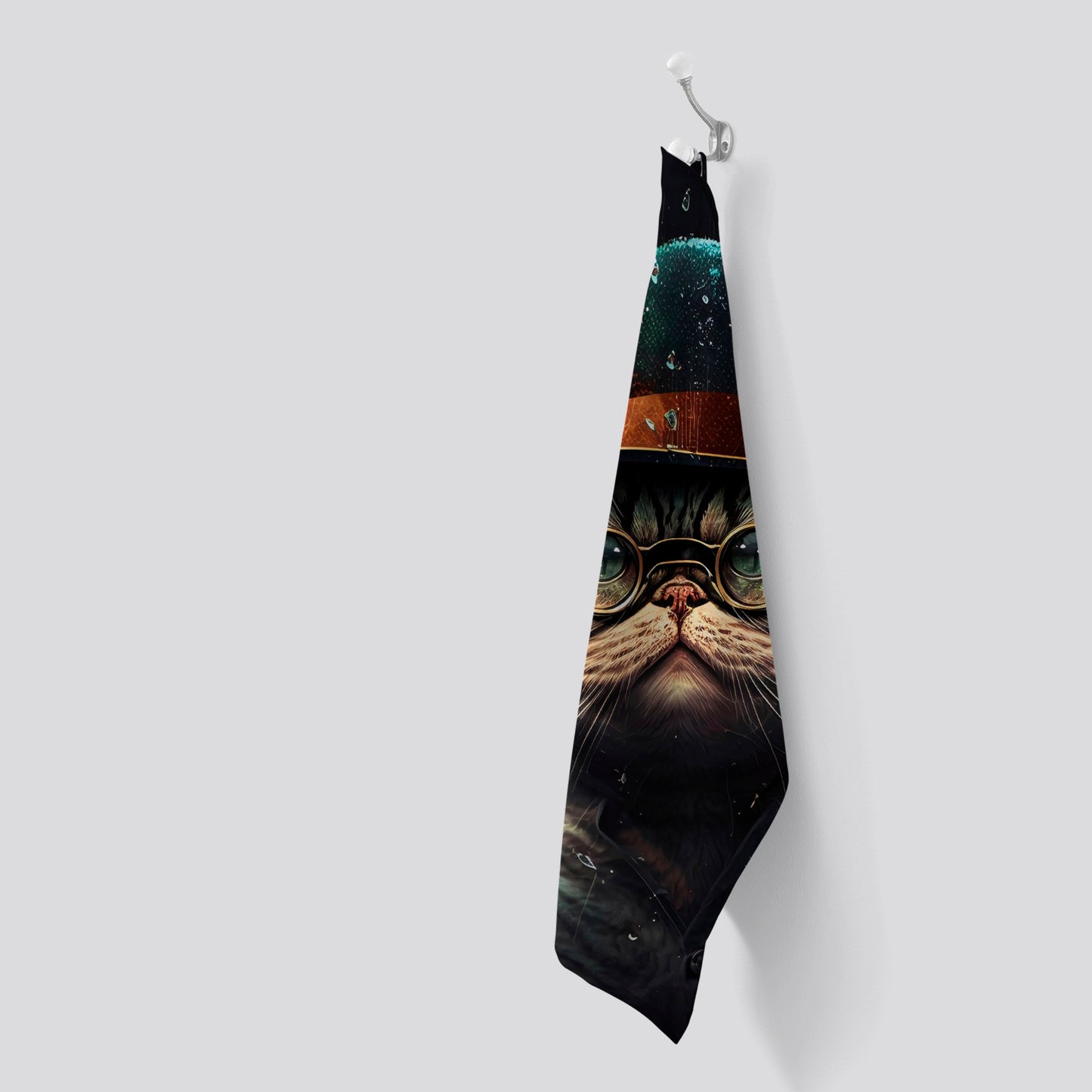 Shorthair Cat Splashart Tea Towel
