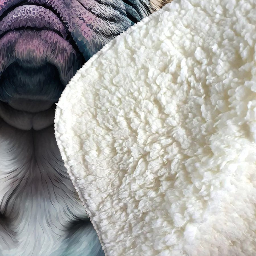French Bulldog Dog Splashart Sherpa Blanket