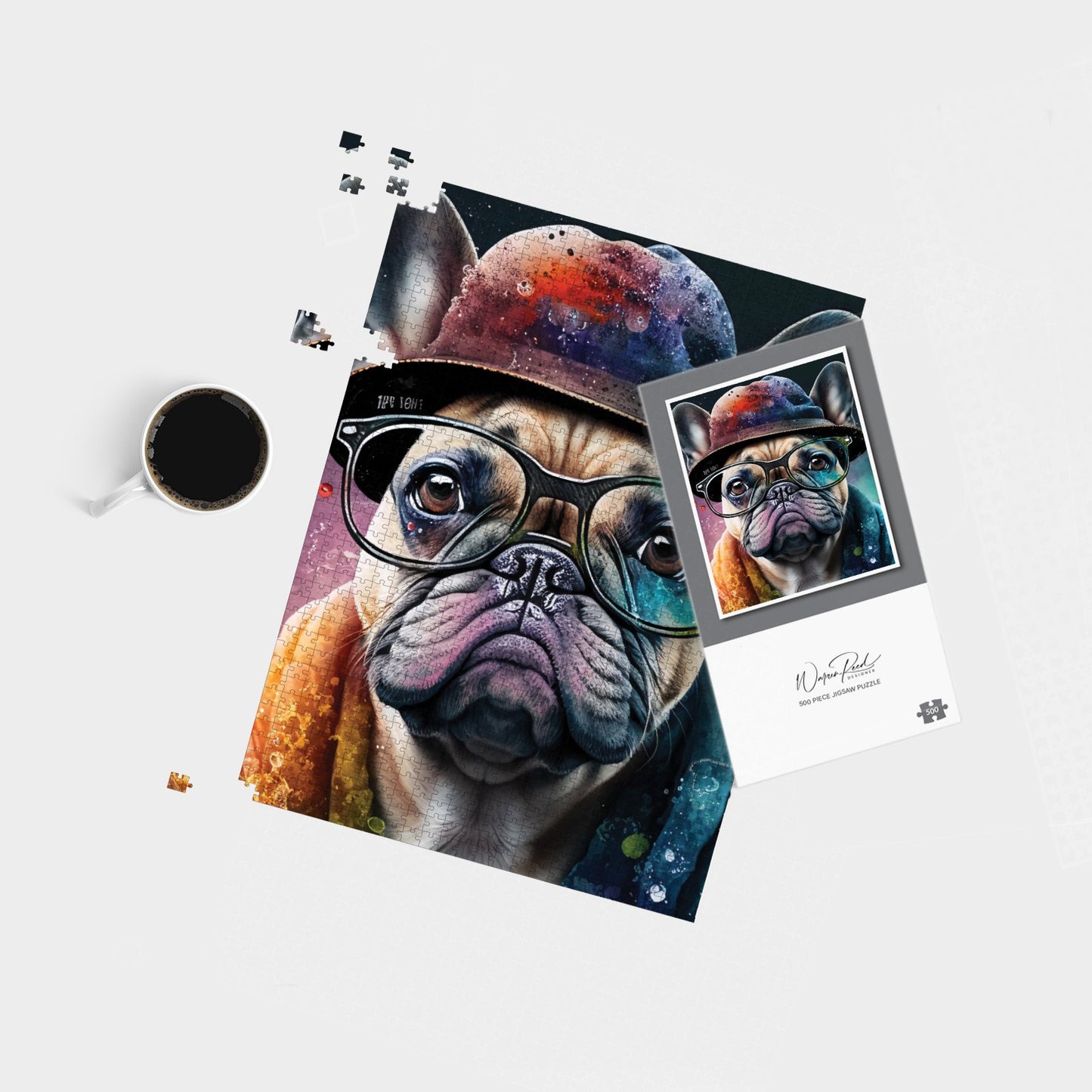 French Bulldog Dog Splashart Jigsaw Puzzle