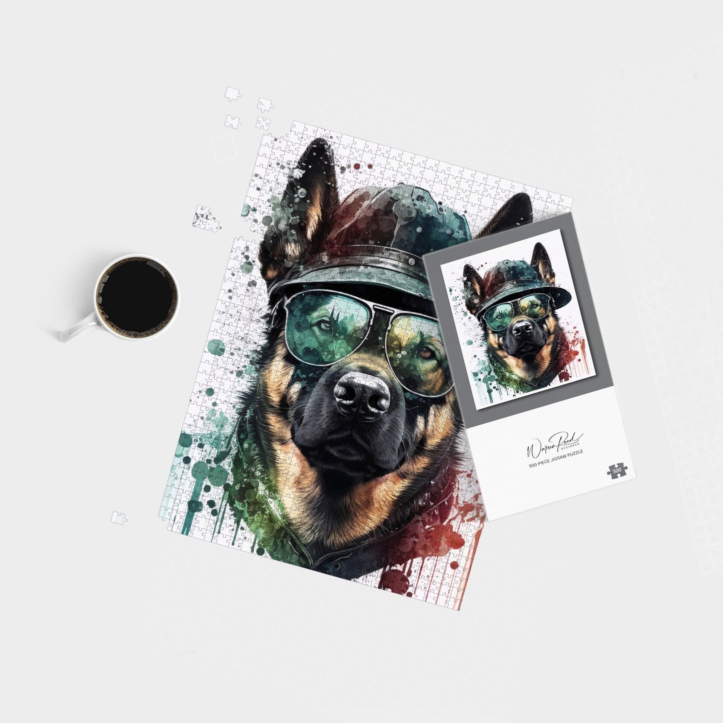 German Shepherd Splashart Jigsaw Puzzle