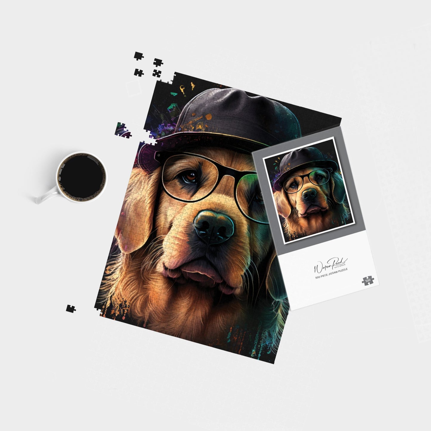 Golden Retriever Dog Splashart Jigsaw Puzzle