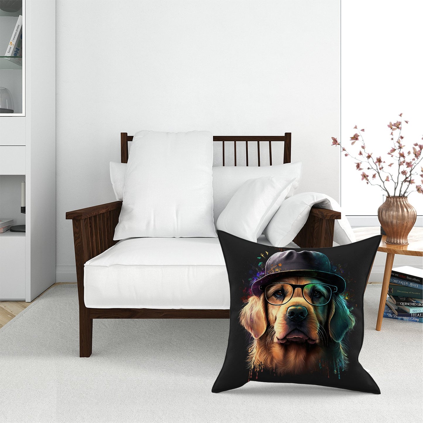 Golden Retriever Dog Splashart Pet Bed