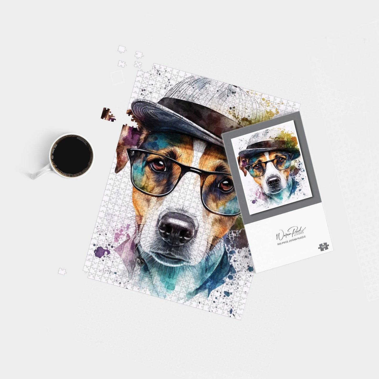 Jack Russell Dog Splashart Jigsaw Puzzle