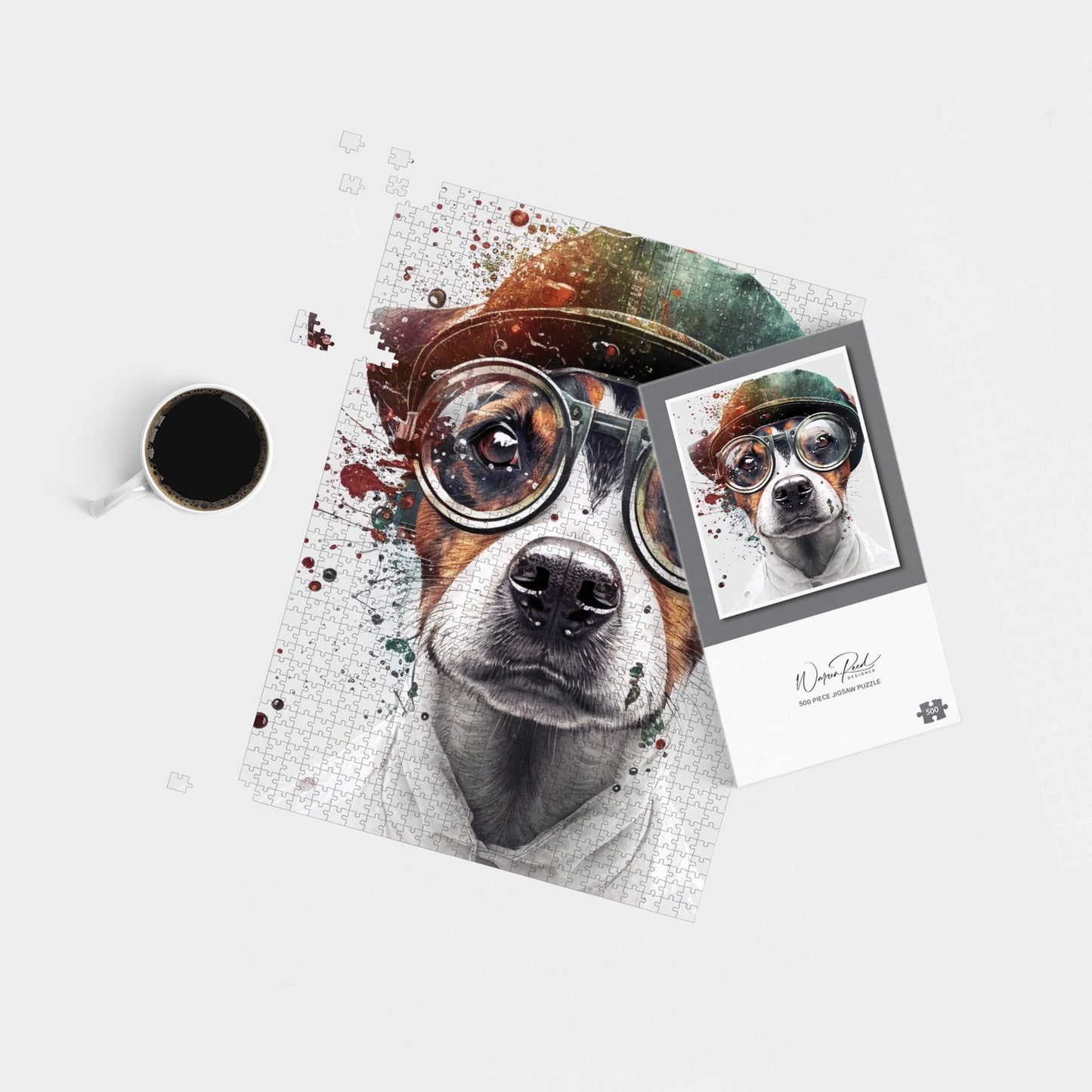 Jack Russell Terrier Dog Splashart Jigsaw Puzzle