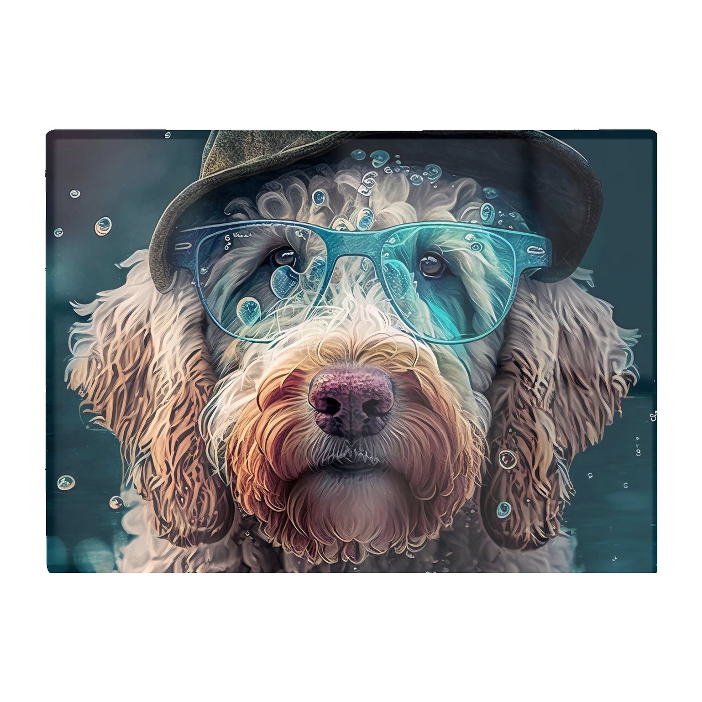 Labradoodle Dog Splashart Chopping Board