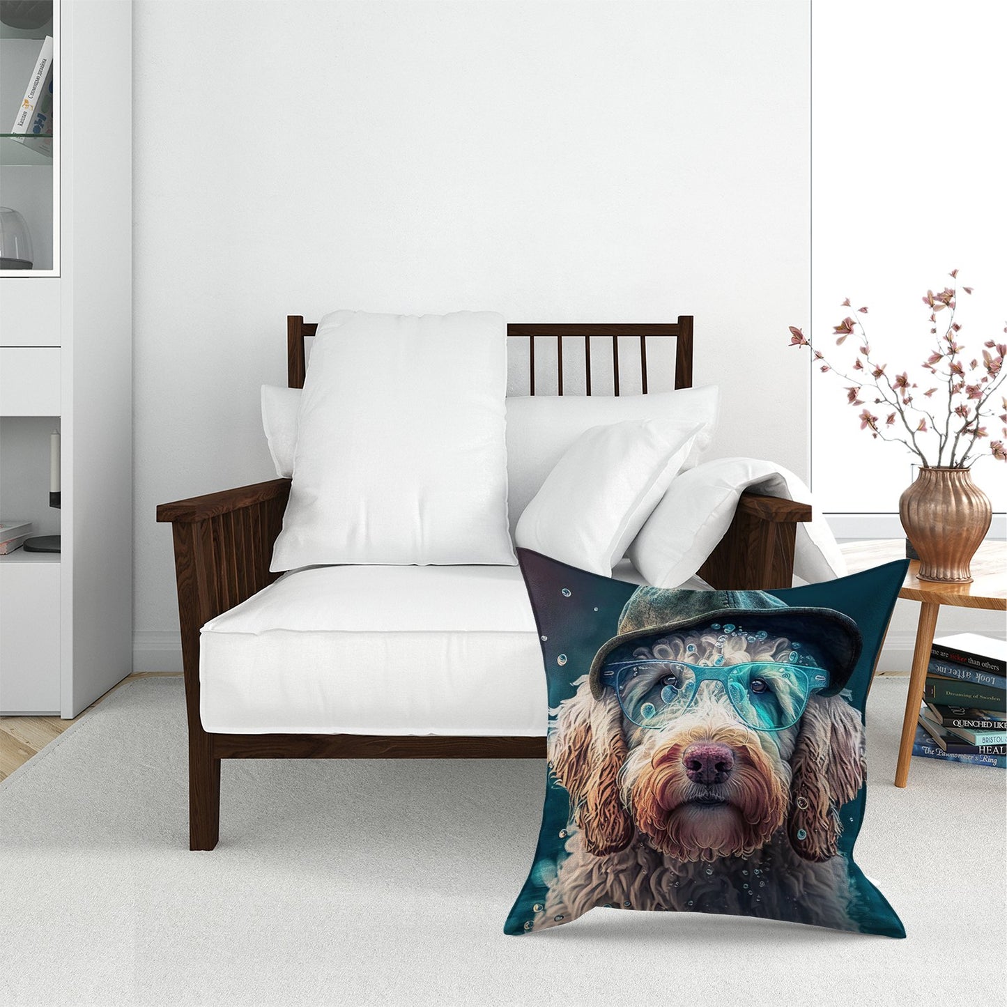 Labradoodle Dog Splashart Pet Bed