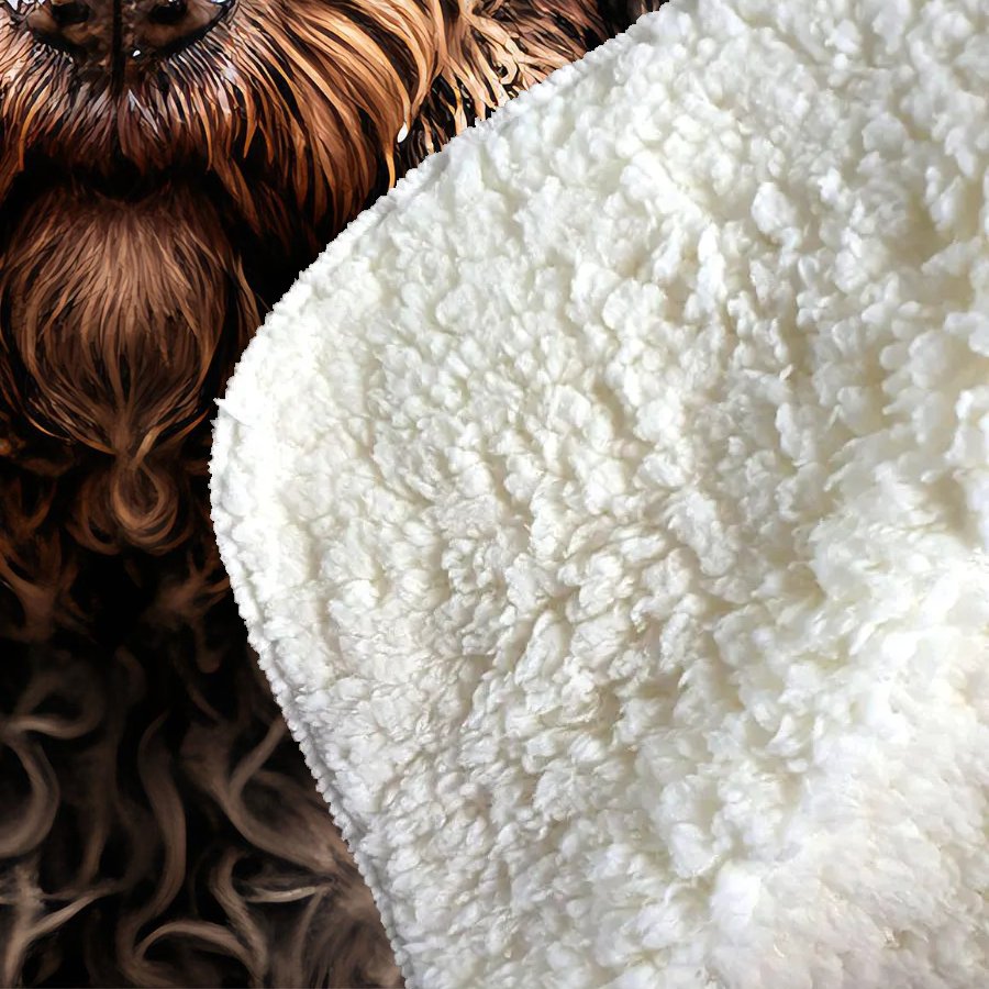 Labradoodle Dog With Glasses Splashart Sherpa Blanket
