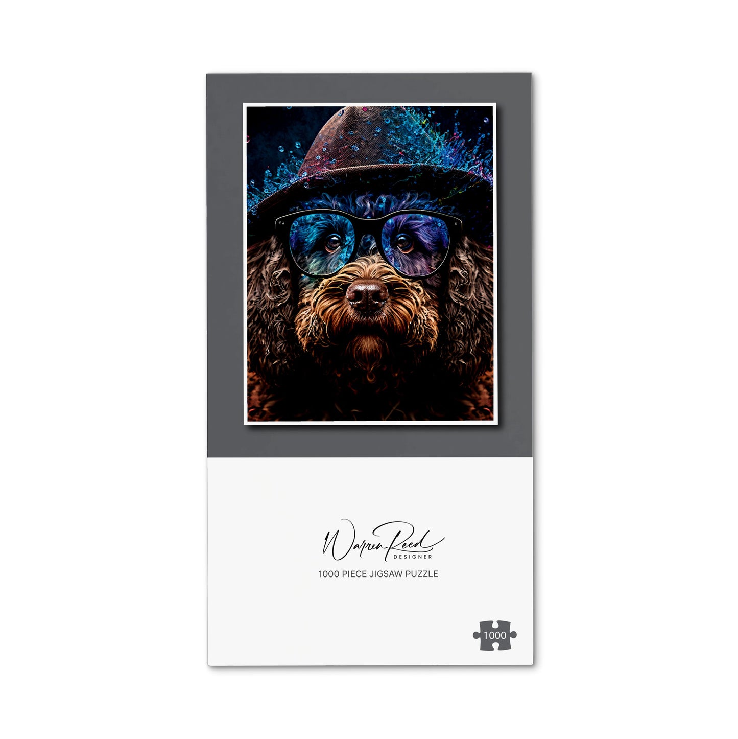 Labradoodle Dog With Glasses Splashart Jigsaw Puzzle