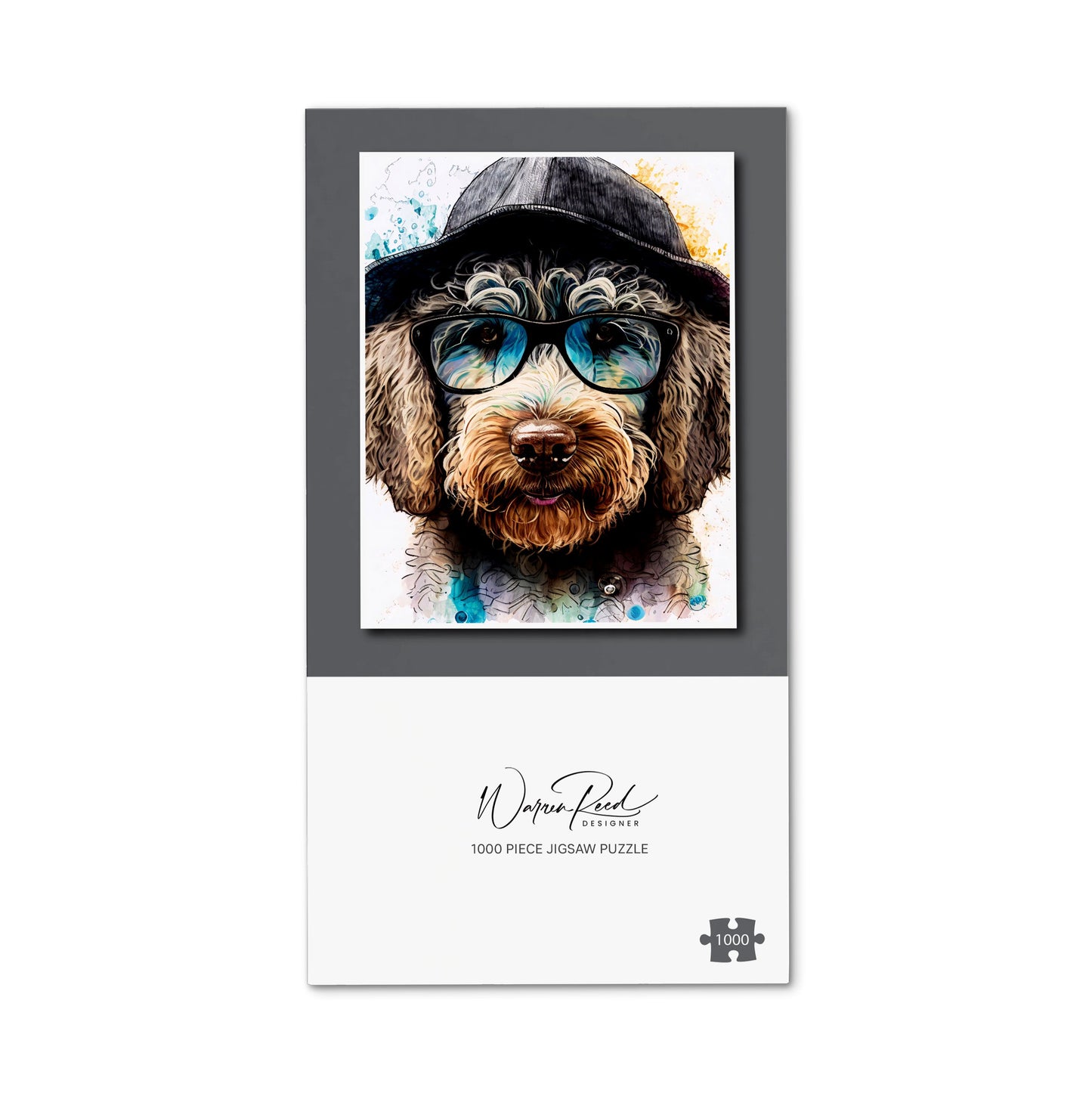 Labradoodle Dog Face Splashart Jigsaw Puzzle