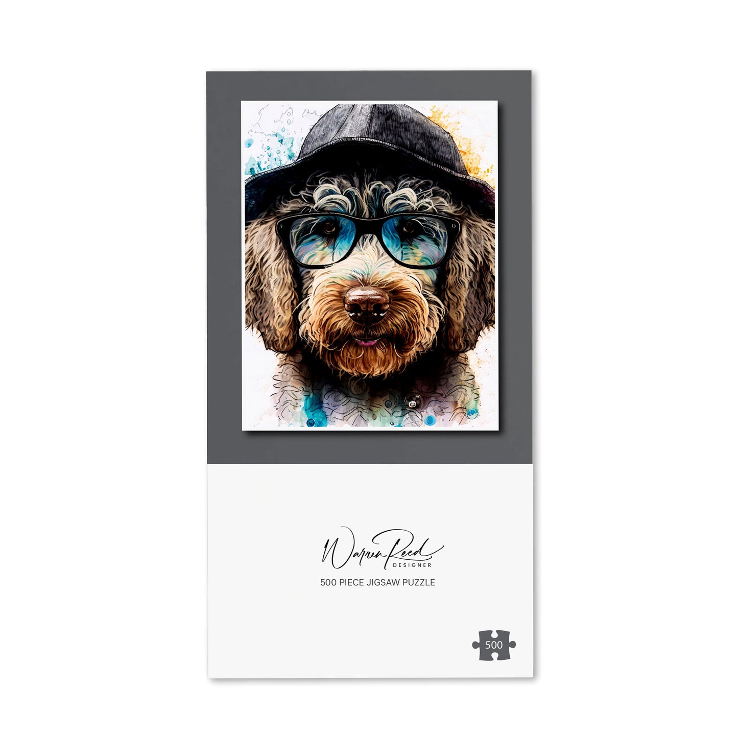 Labradoodle Dog Face Splashart Jigsaw Puzzle