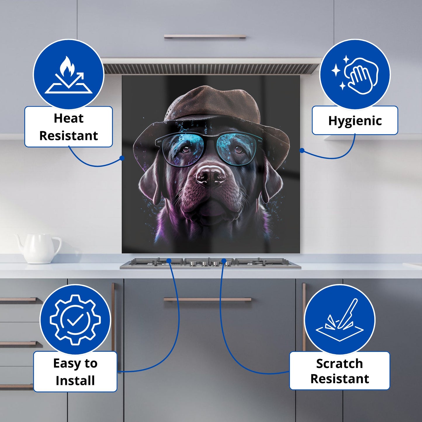 Labrador Retriever Dog Splashart Kitchen Splashback