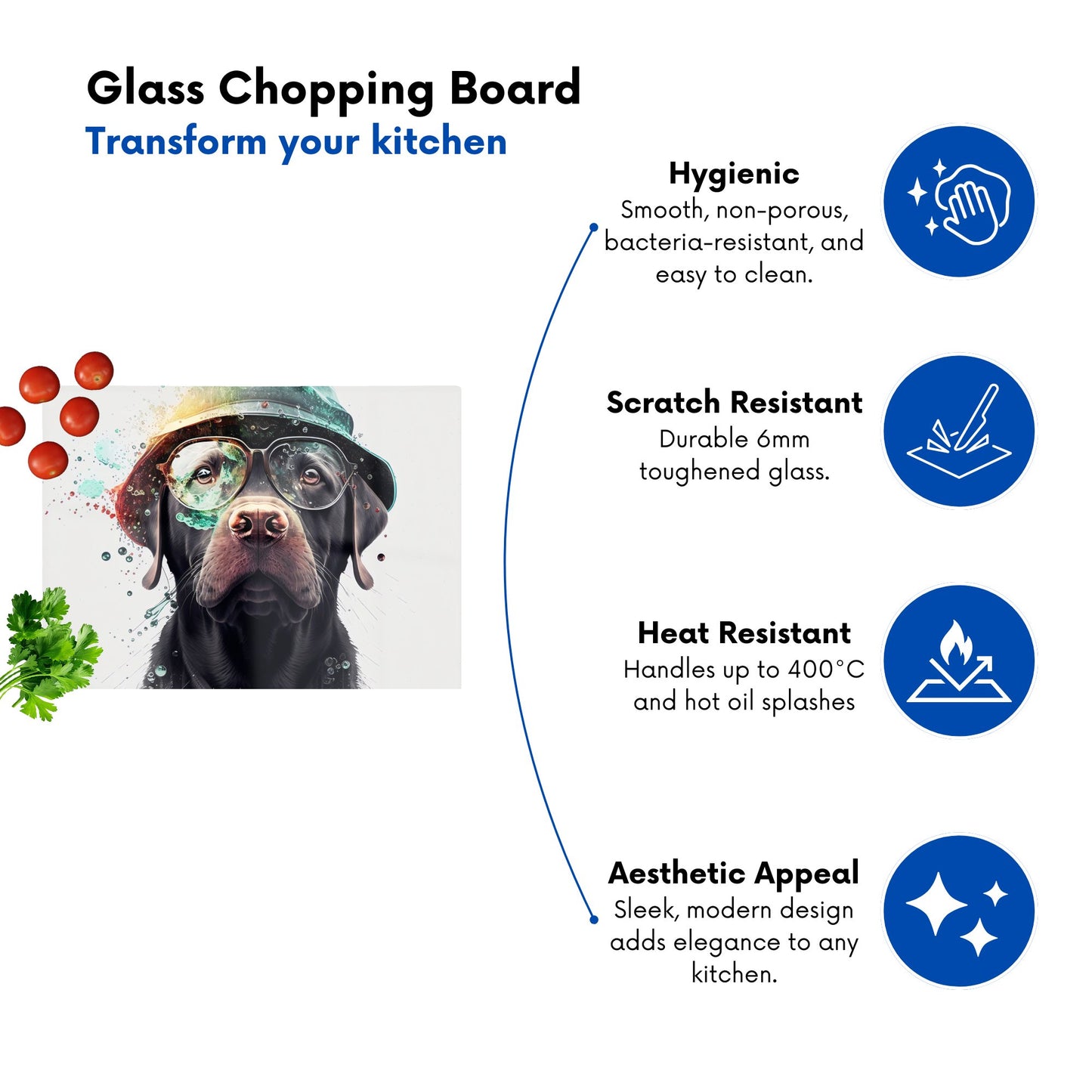 Splashart Labrador Retriever Dog Chopping Board