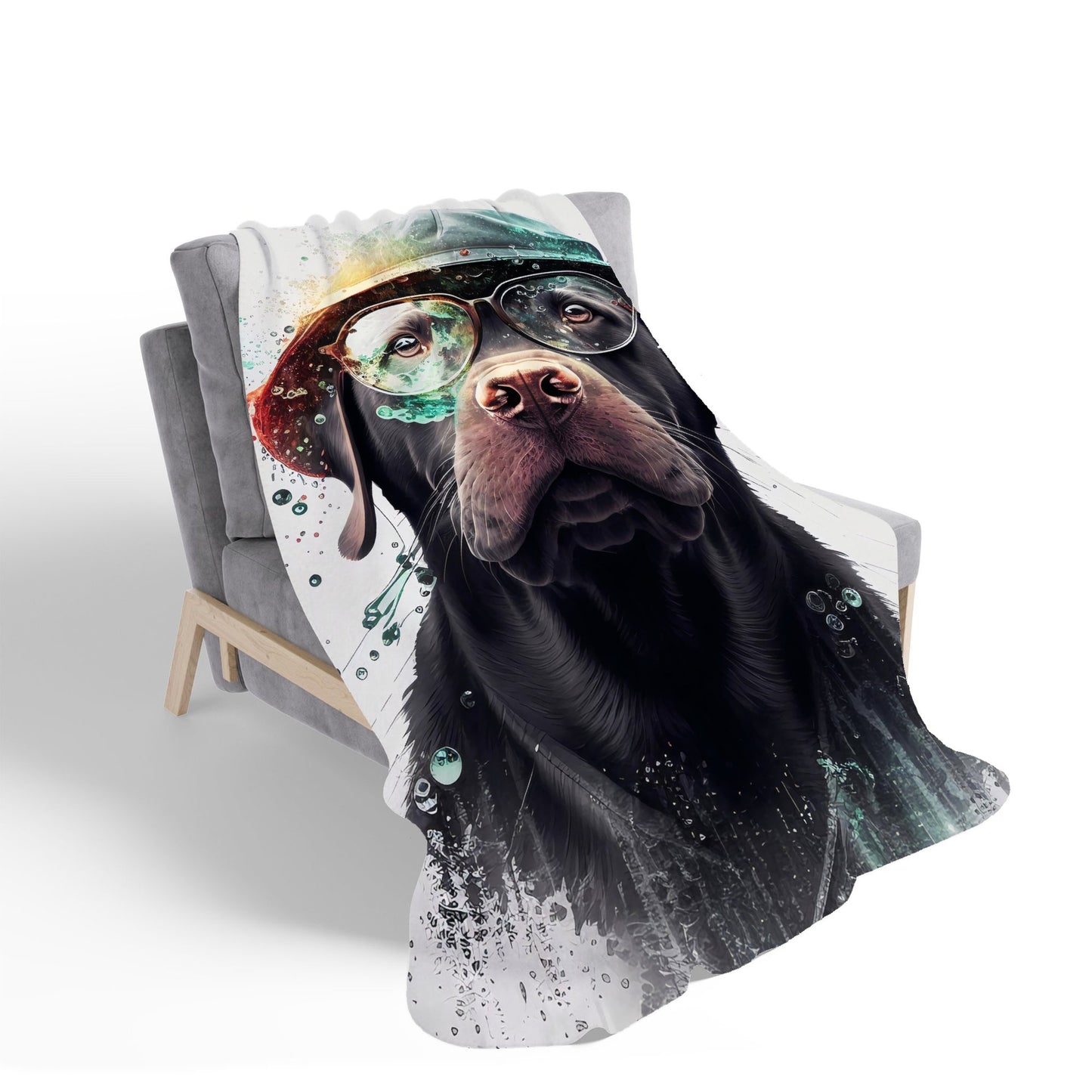 Splashart Labrador Retriever Dog Sherpa Blanket