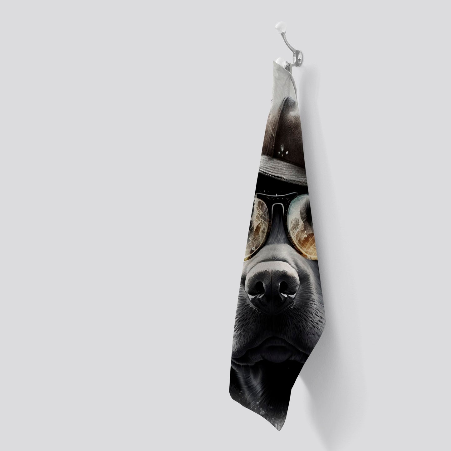 Labrador Retriever Dog With Hat Splashart Tea Towel