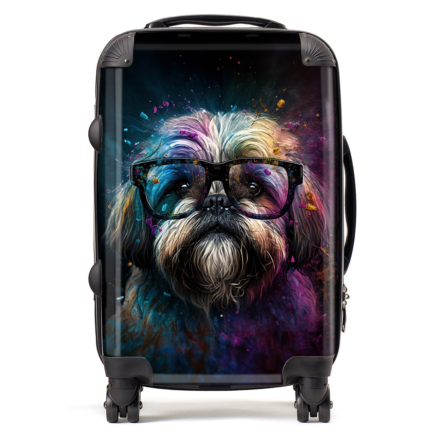 Lharsa Apso Dog Face Splashart Suitcase