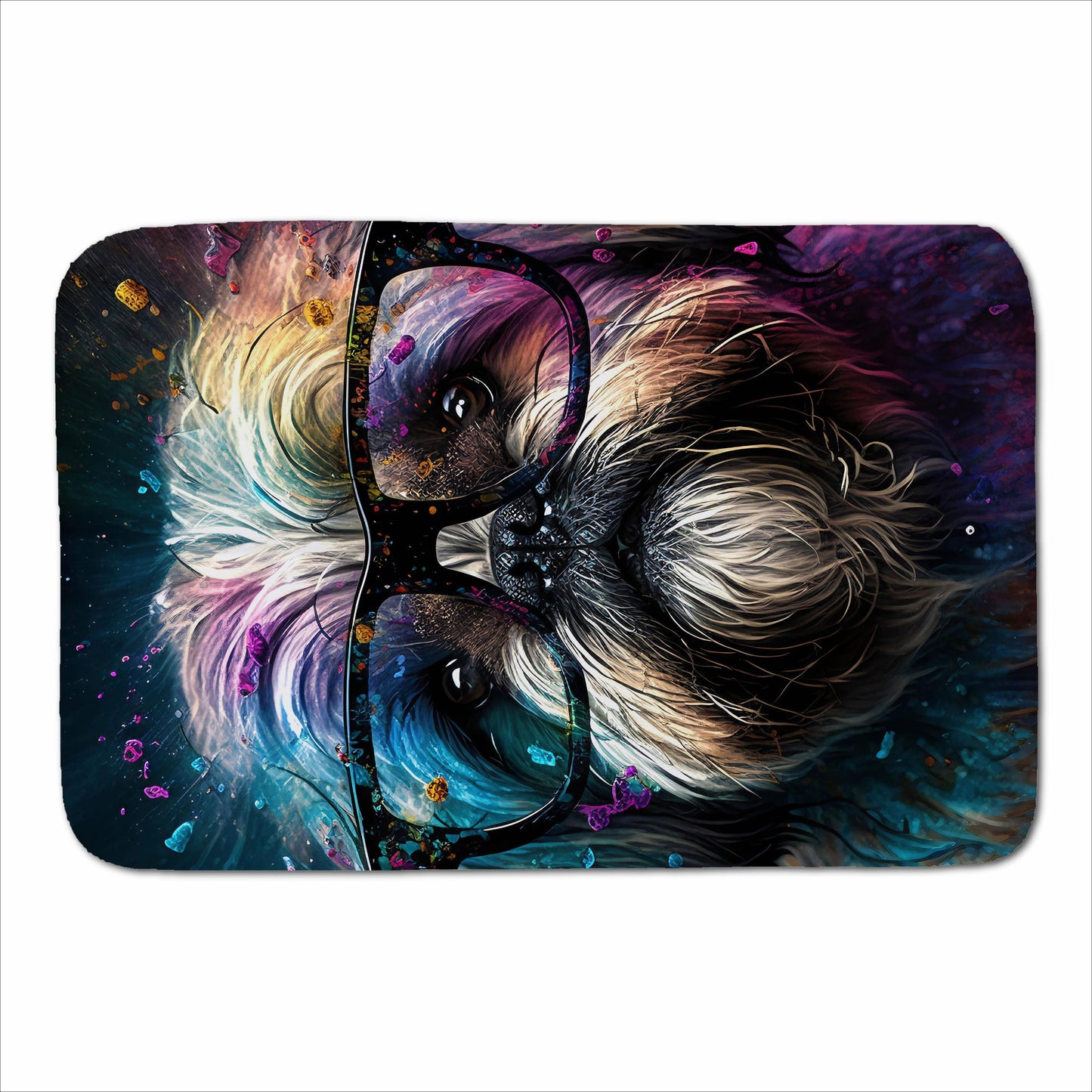 Lharsa Apso Dog Face Splashart Sherpa Blanket