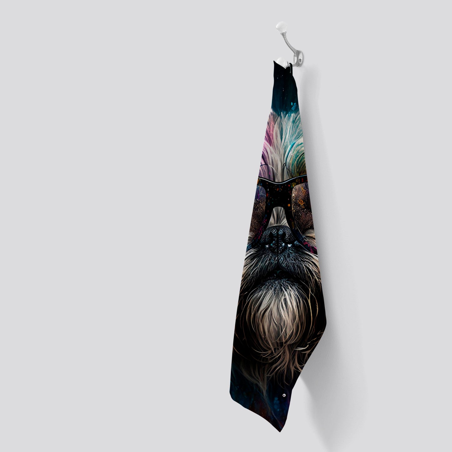 Lharsa Apso Dog Face Splashart Tea Towel
