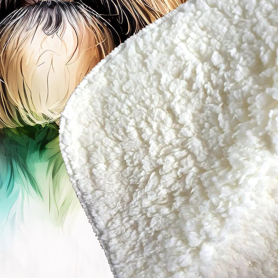 Lhasa Apso Dog With Glasses Splashart Sherpa Blanket