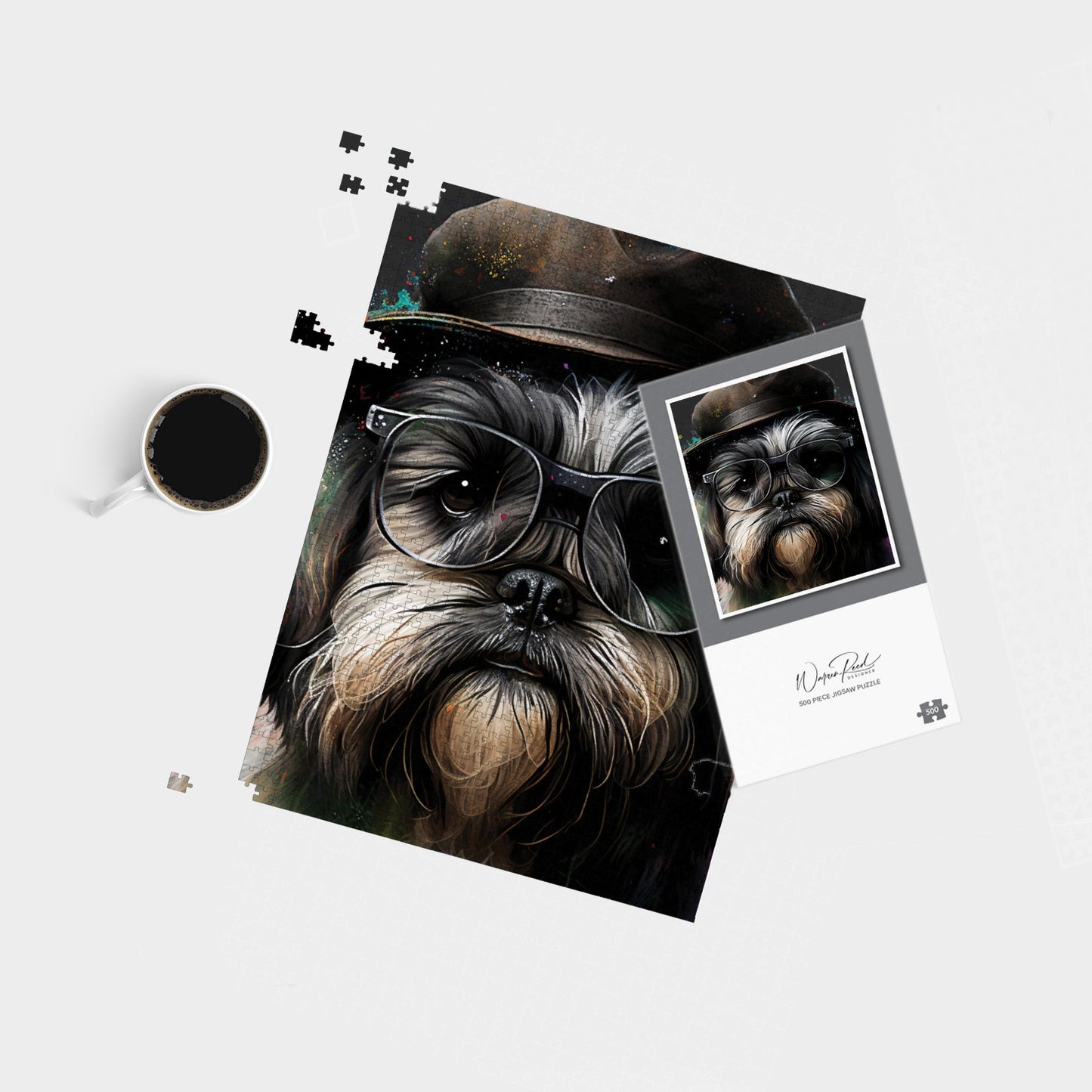 Lhasa Apso Dog Splashart Jigsaw Puzzle