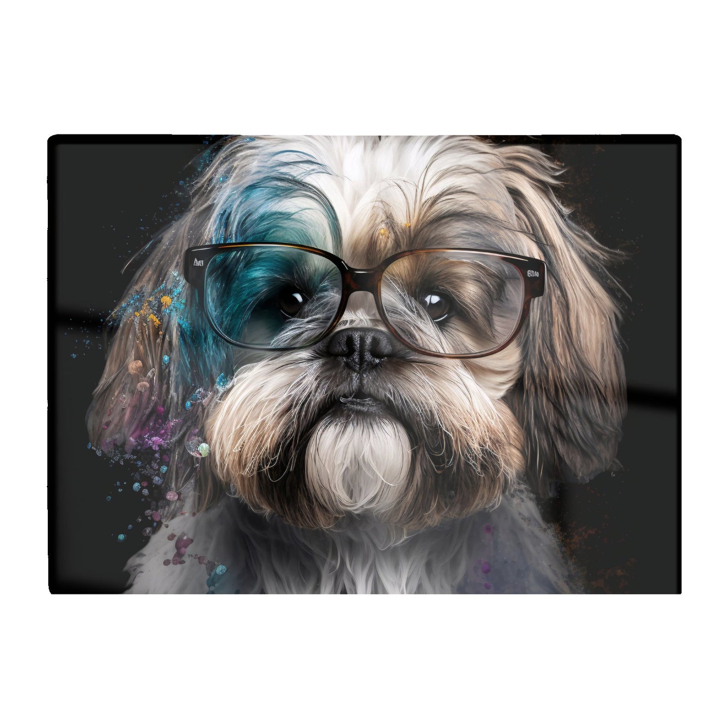 Lhasa Apso With Glasses Splashart Chopping Board