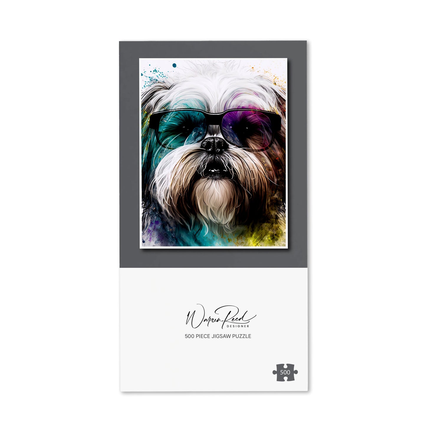 Lhasa Apso Face Glasses Splashart Jigsaw Puzzle
