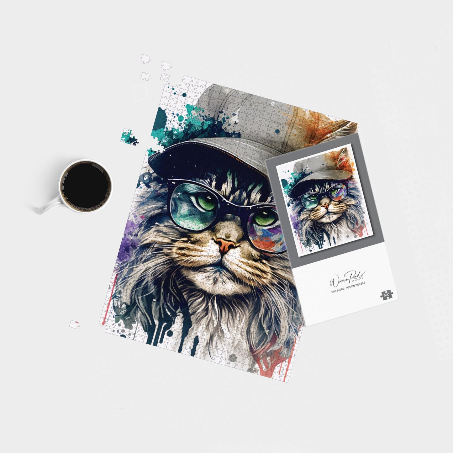 Maine Coon Cat Splashart Jigsaw Puzzle