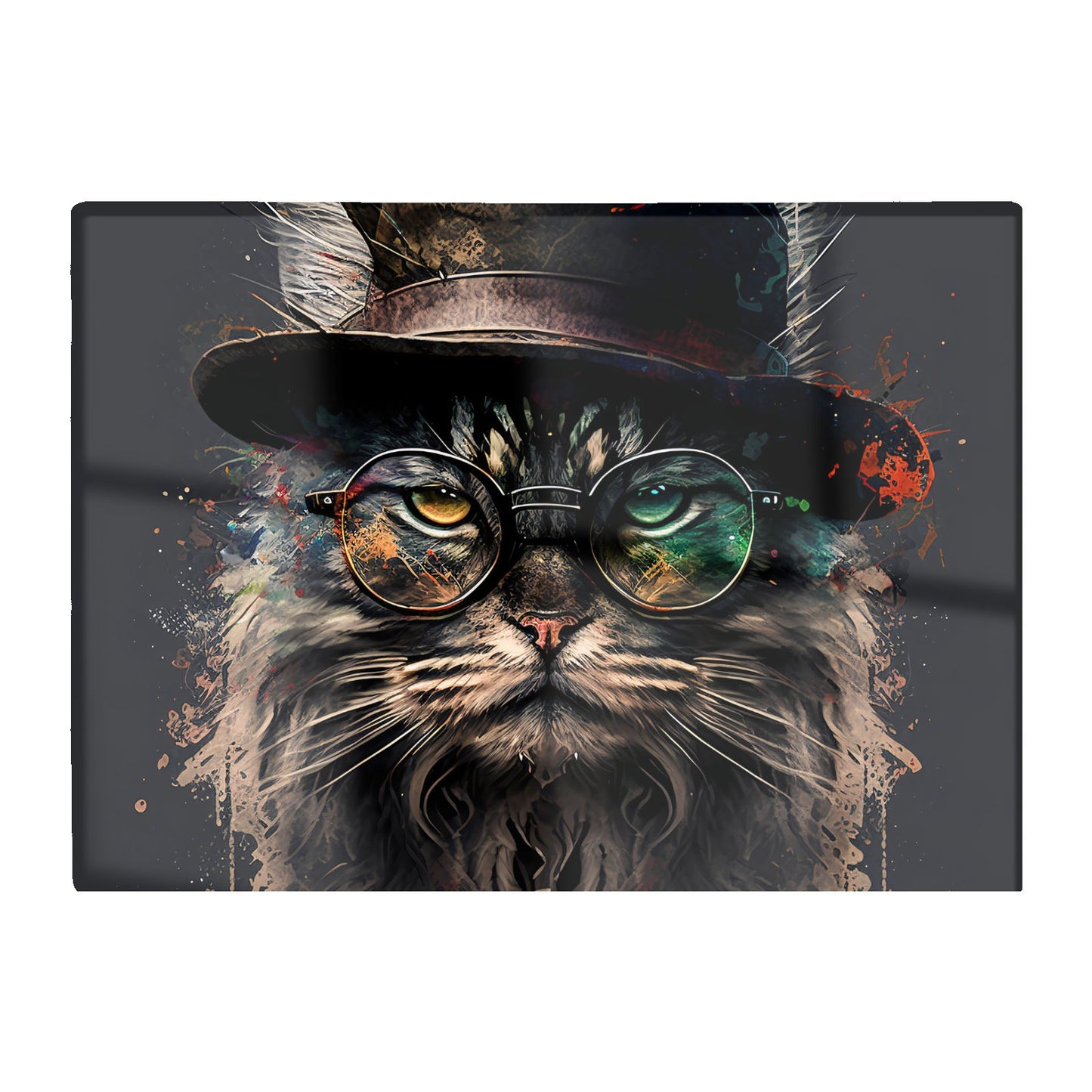 Maine Coon Cat With Glasses Splashart Chopping Board