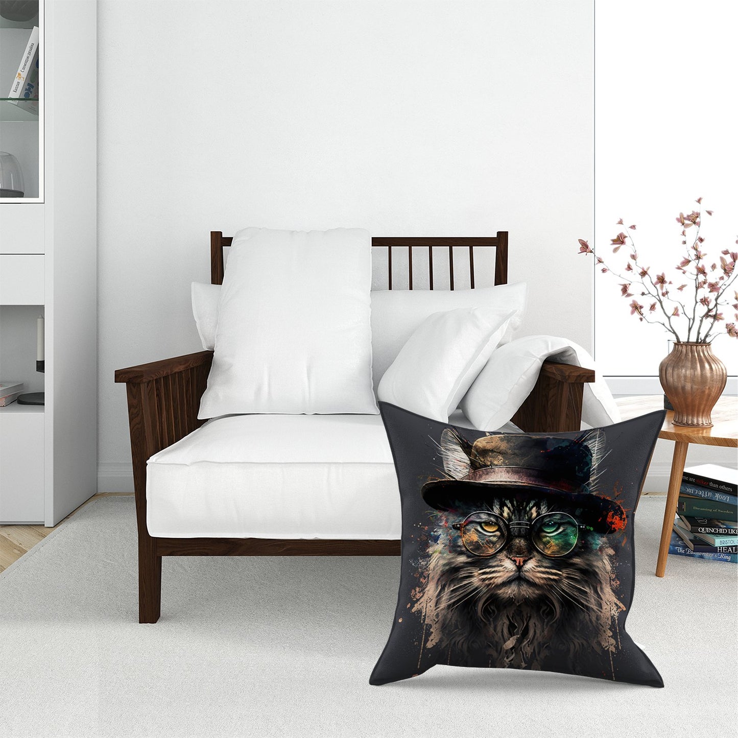 Maine Coon Cat With Glasses Splashart Pet Bed