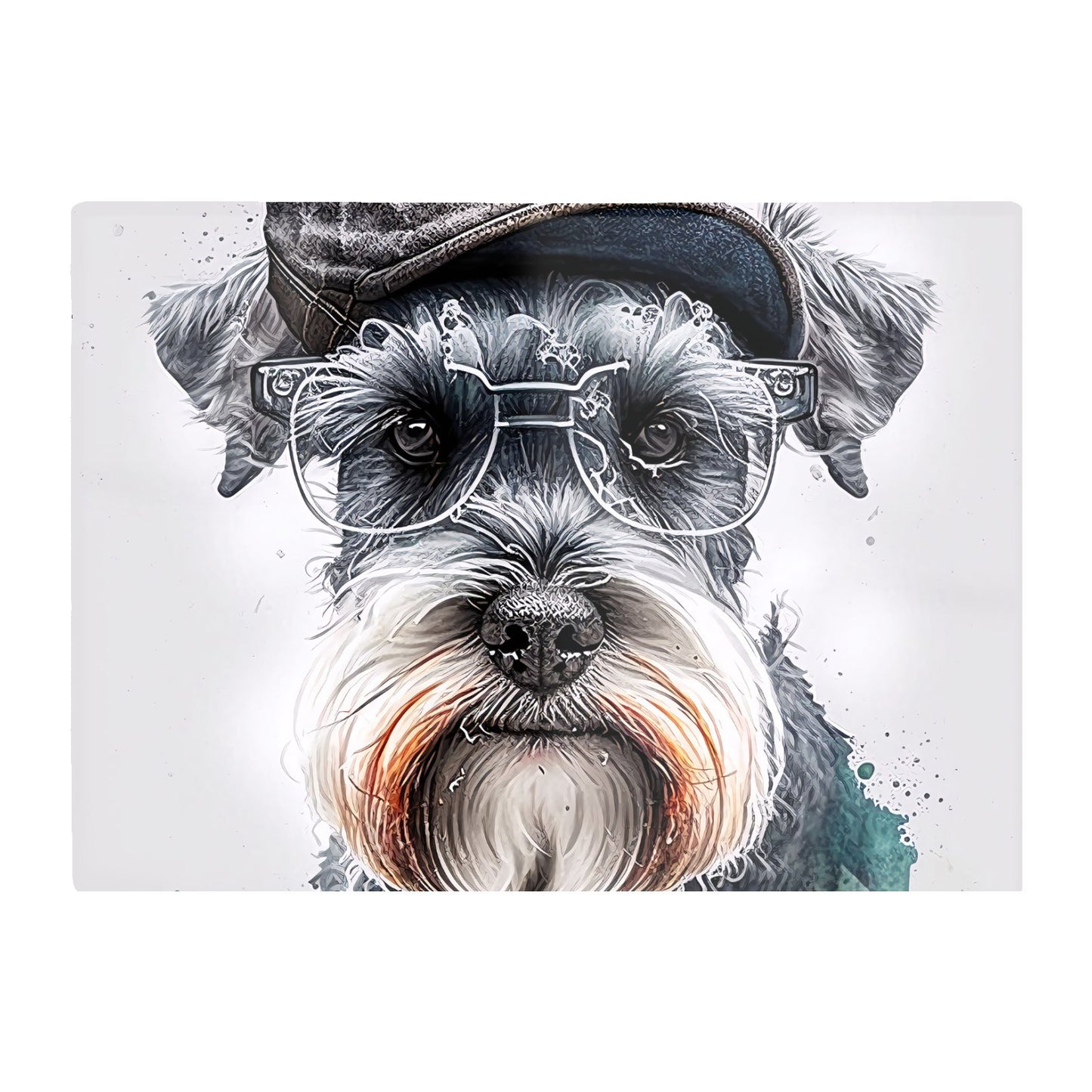 Miniature Schnauzer Dog Splashart Chopping Board