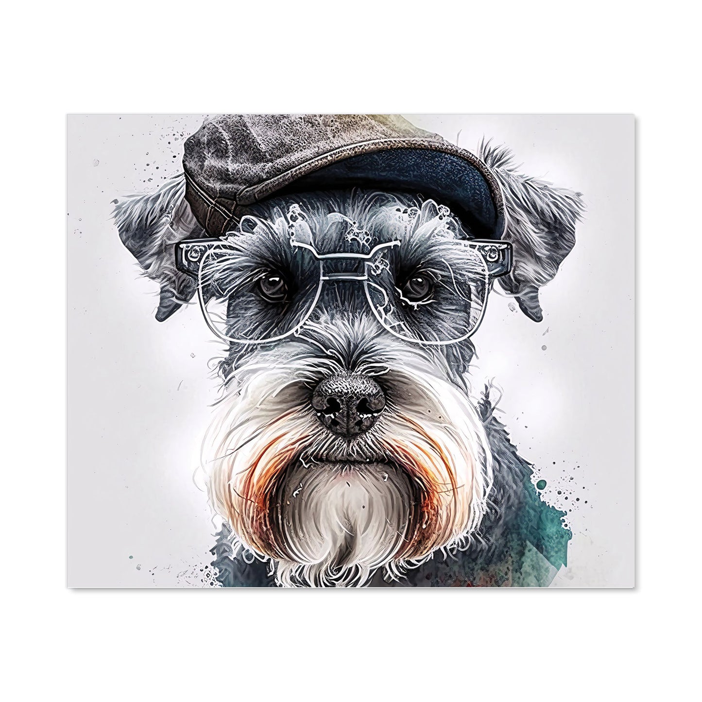 Miniature Schnauzer Dog Splashart Kitchen Splashback