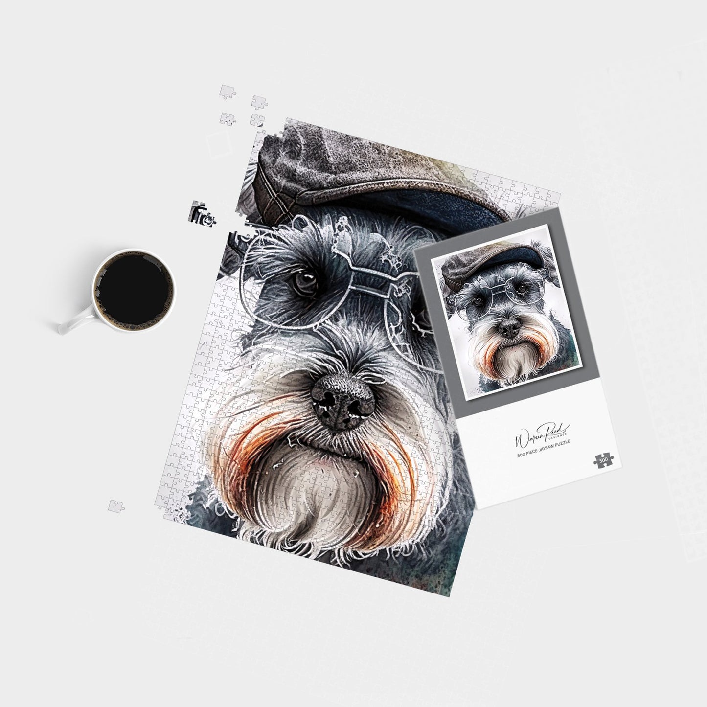 Miniature Schnauzer Dog Splashart Jigsaw Puzzle