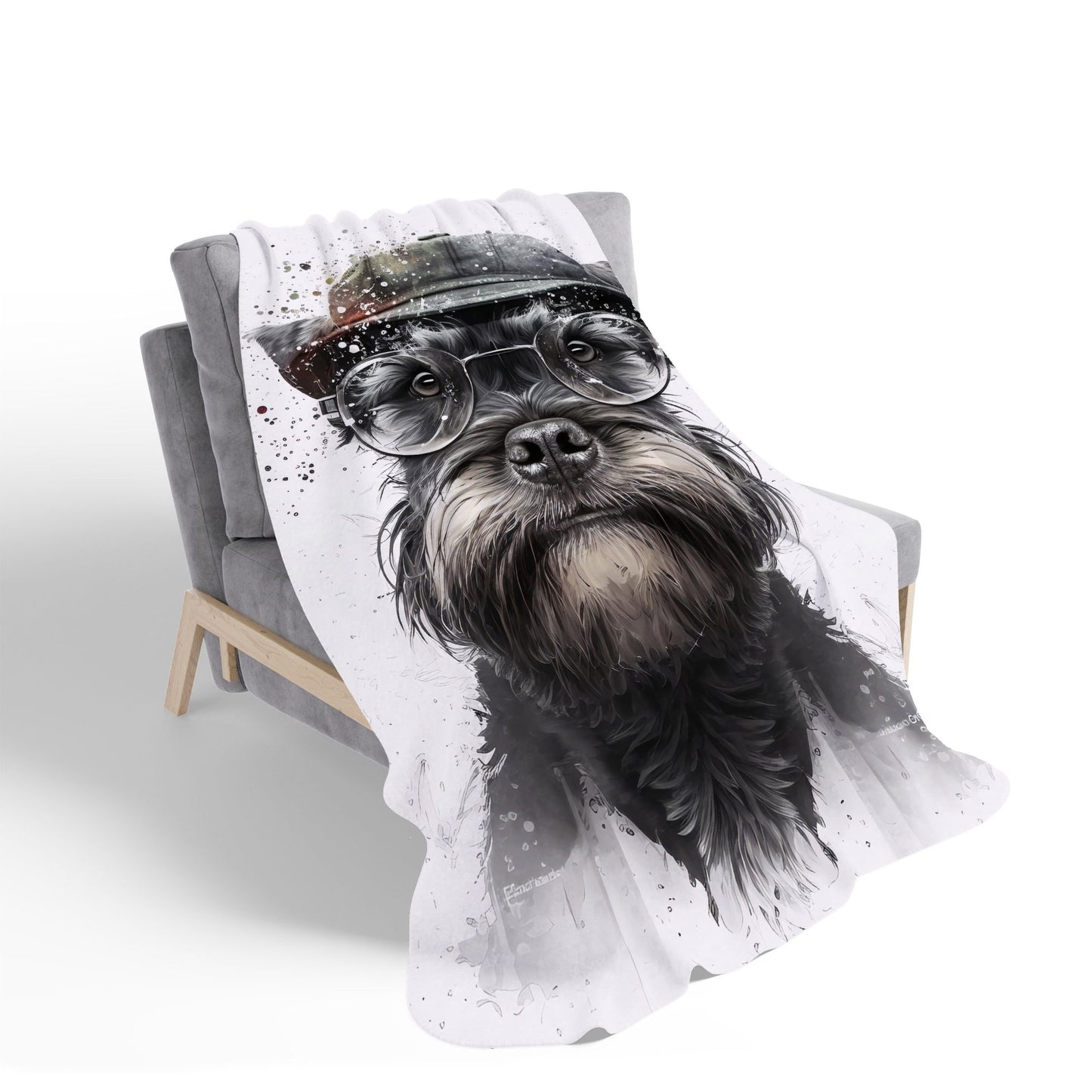 Miniature Schnauzer Dog Sherpa Blanket