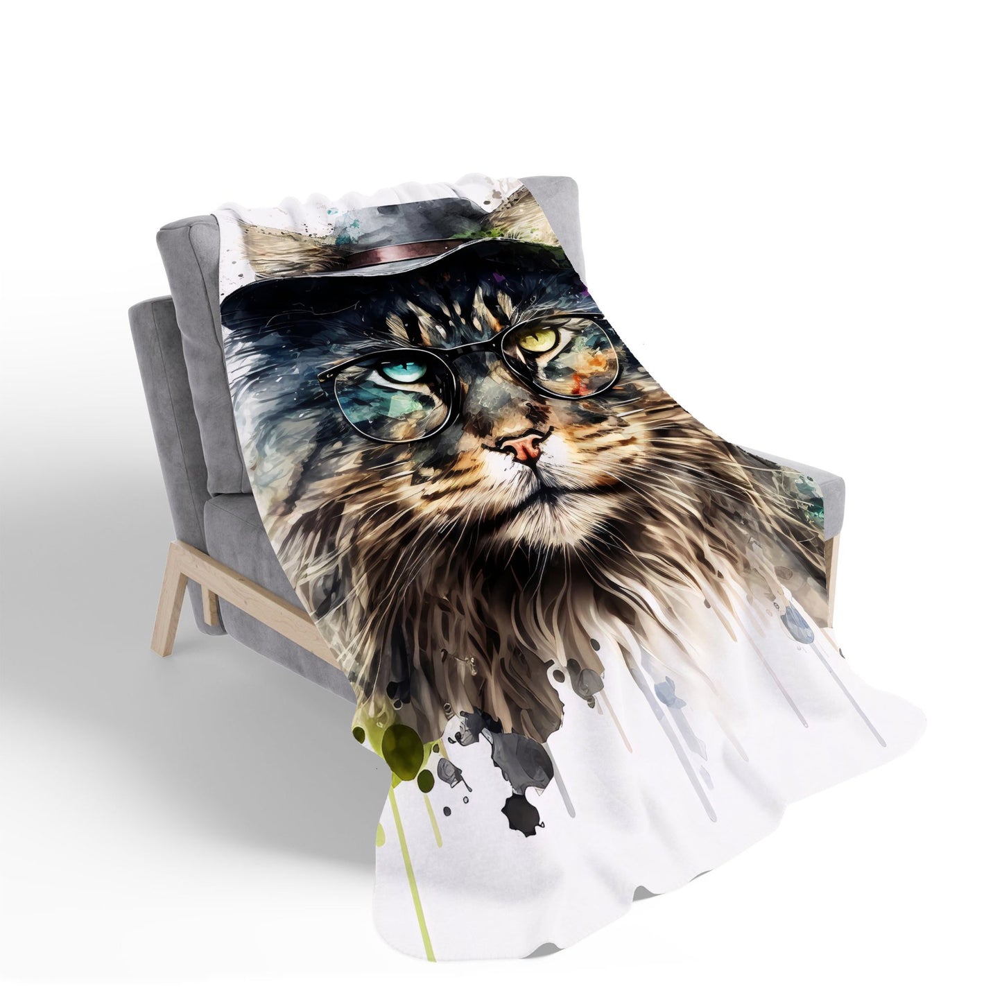 Norwegian Forest Cat Splashart Sherpa Blanket