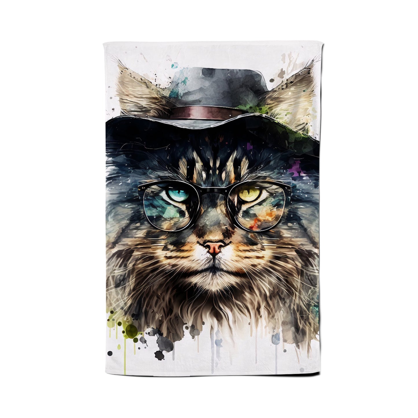Norwegian Forest Cat Splashart Tea Towel
