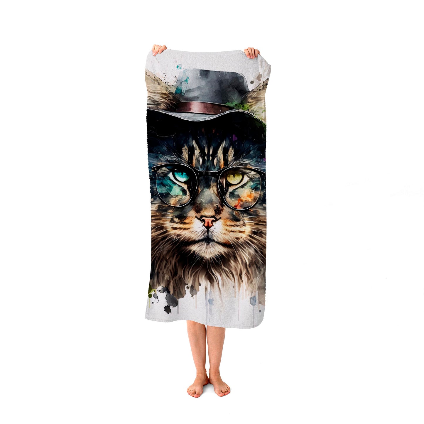 Norwegian Forest Cat Splashart Beach Towel