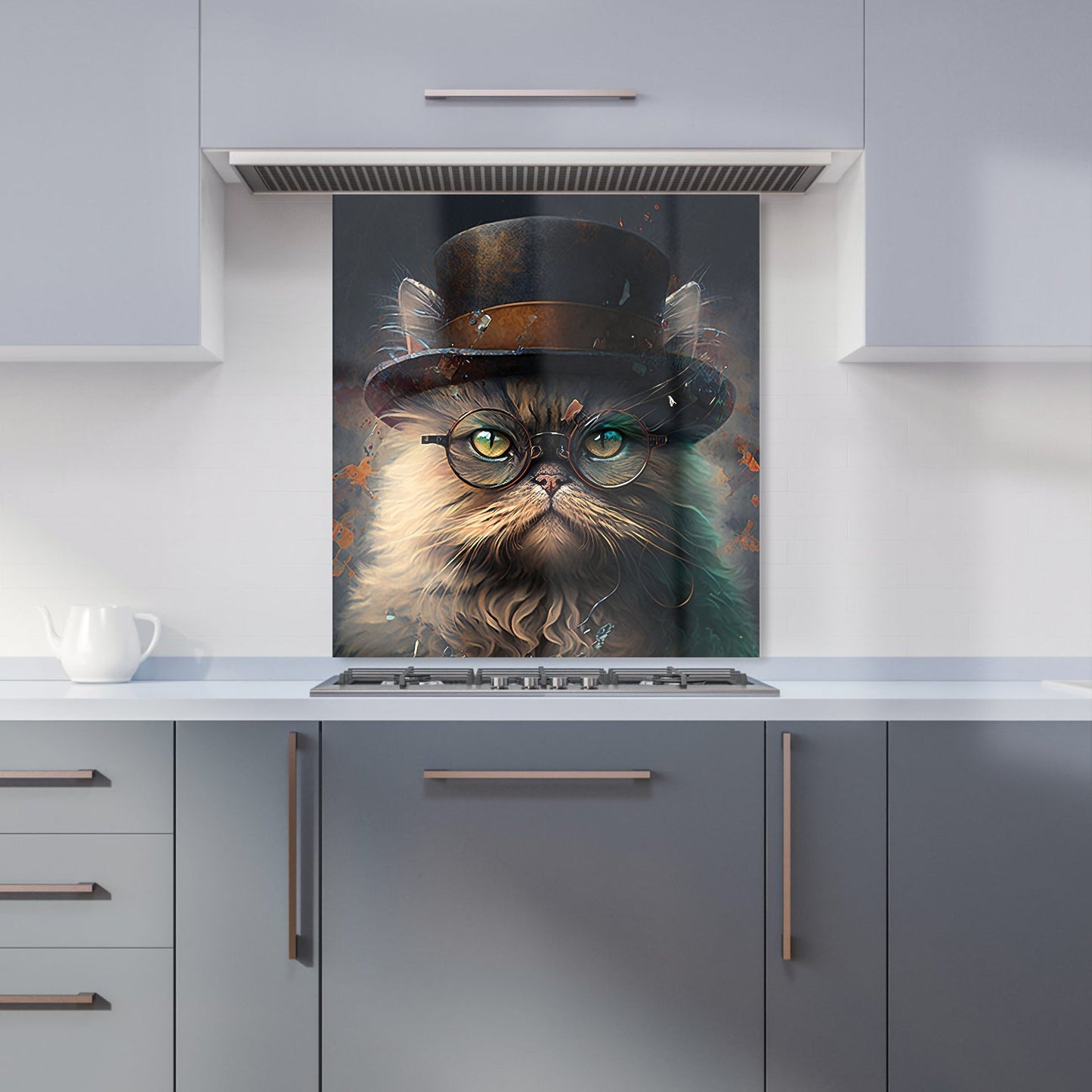 Persian Cat With Glasses Splashart Kitchen Splashback