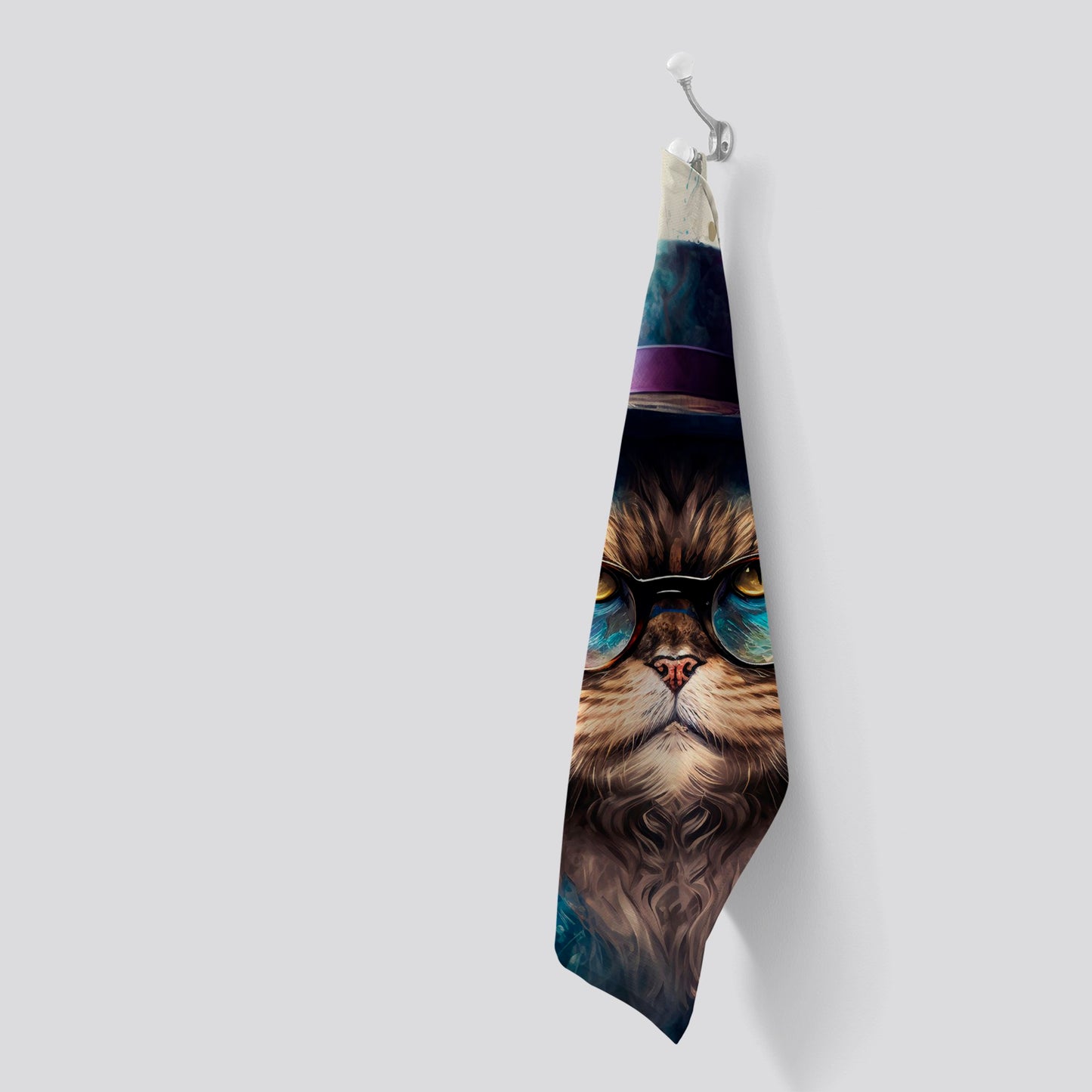 Persian Cat Splashart Tea Towel