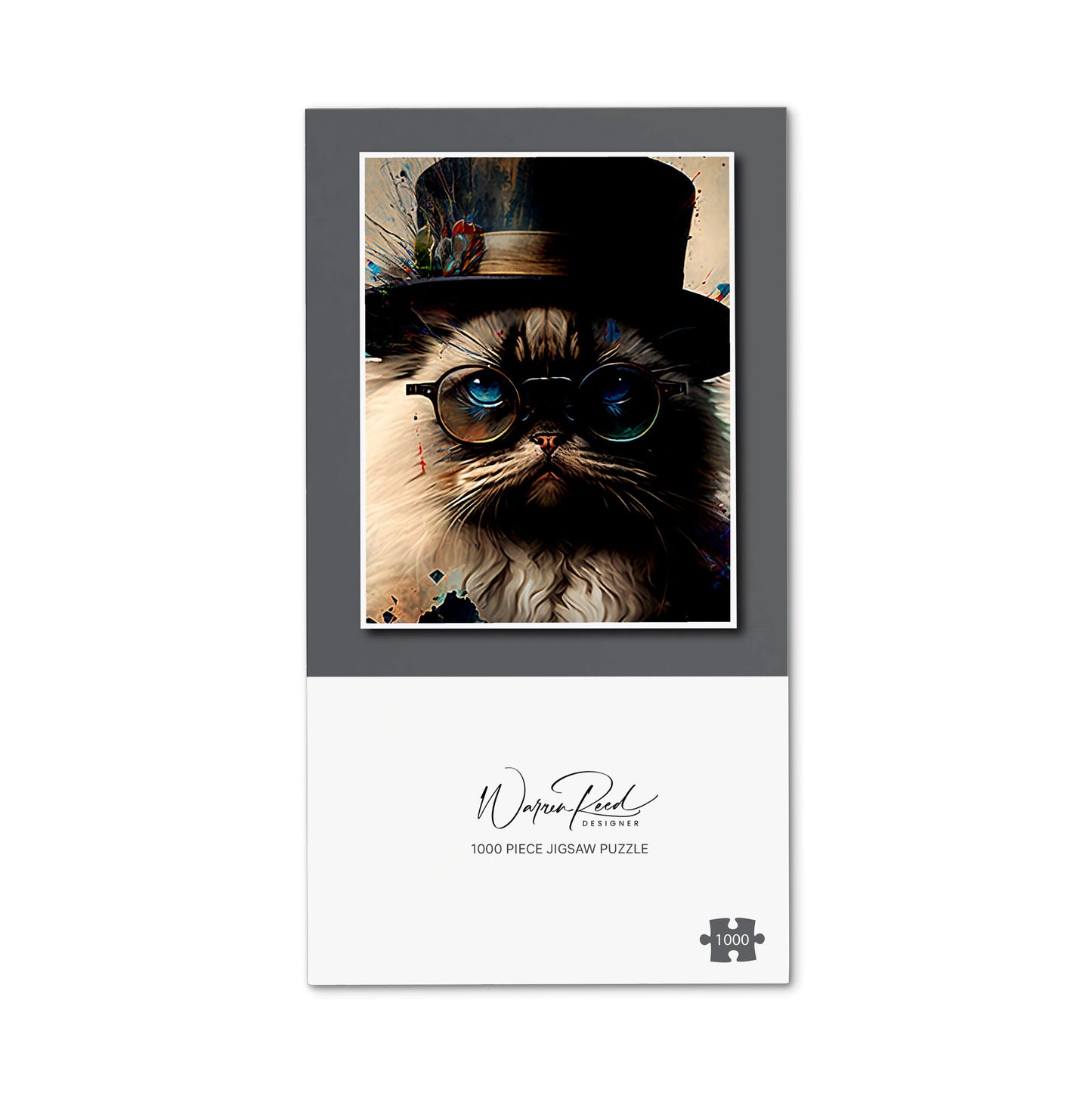 Ragdoll Cat With Glasses Splashart Jigsaw Puzzle