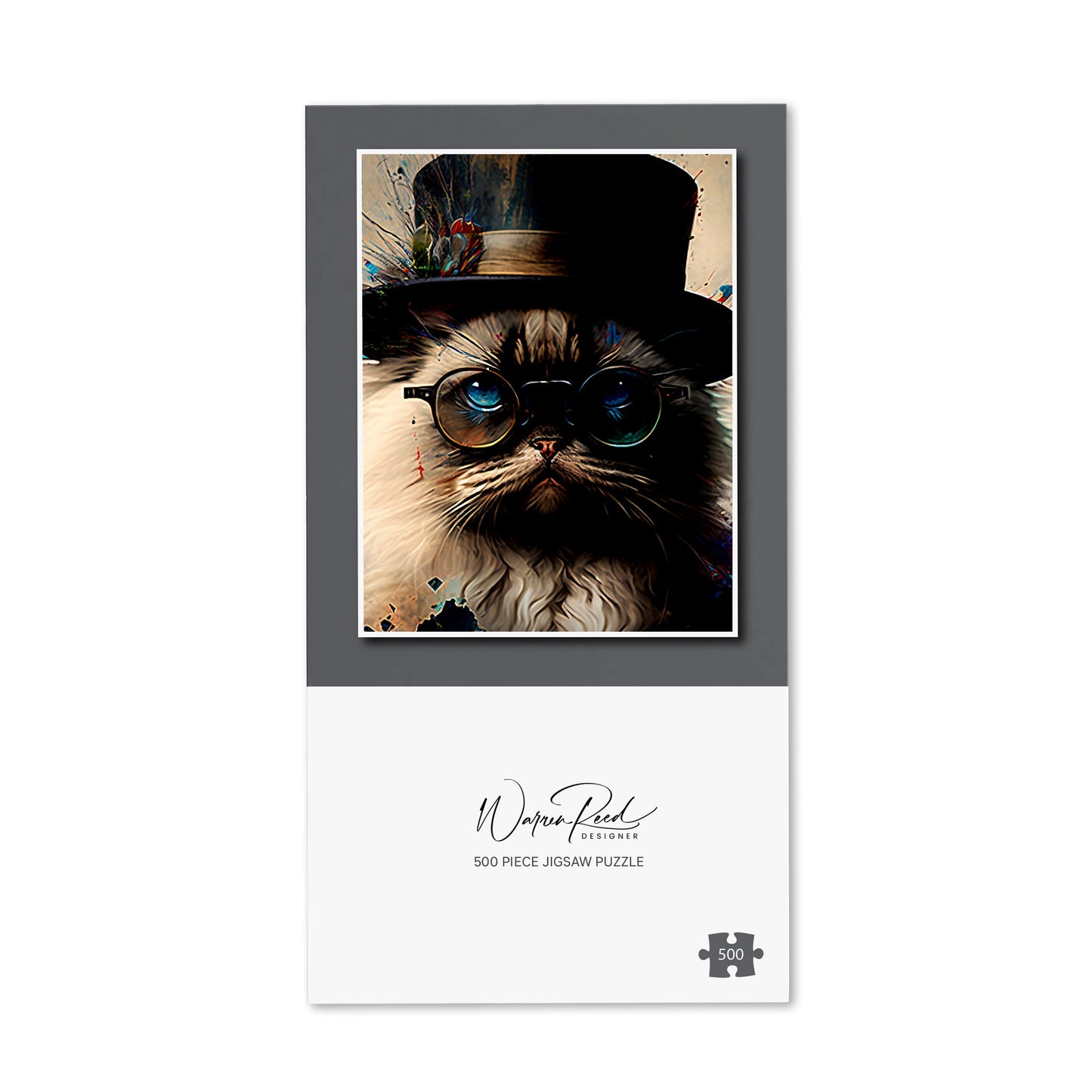 Ragdoll Cat With Glasses Splashart Jigsaw Puzzle