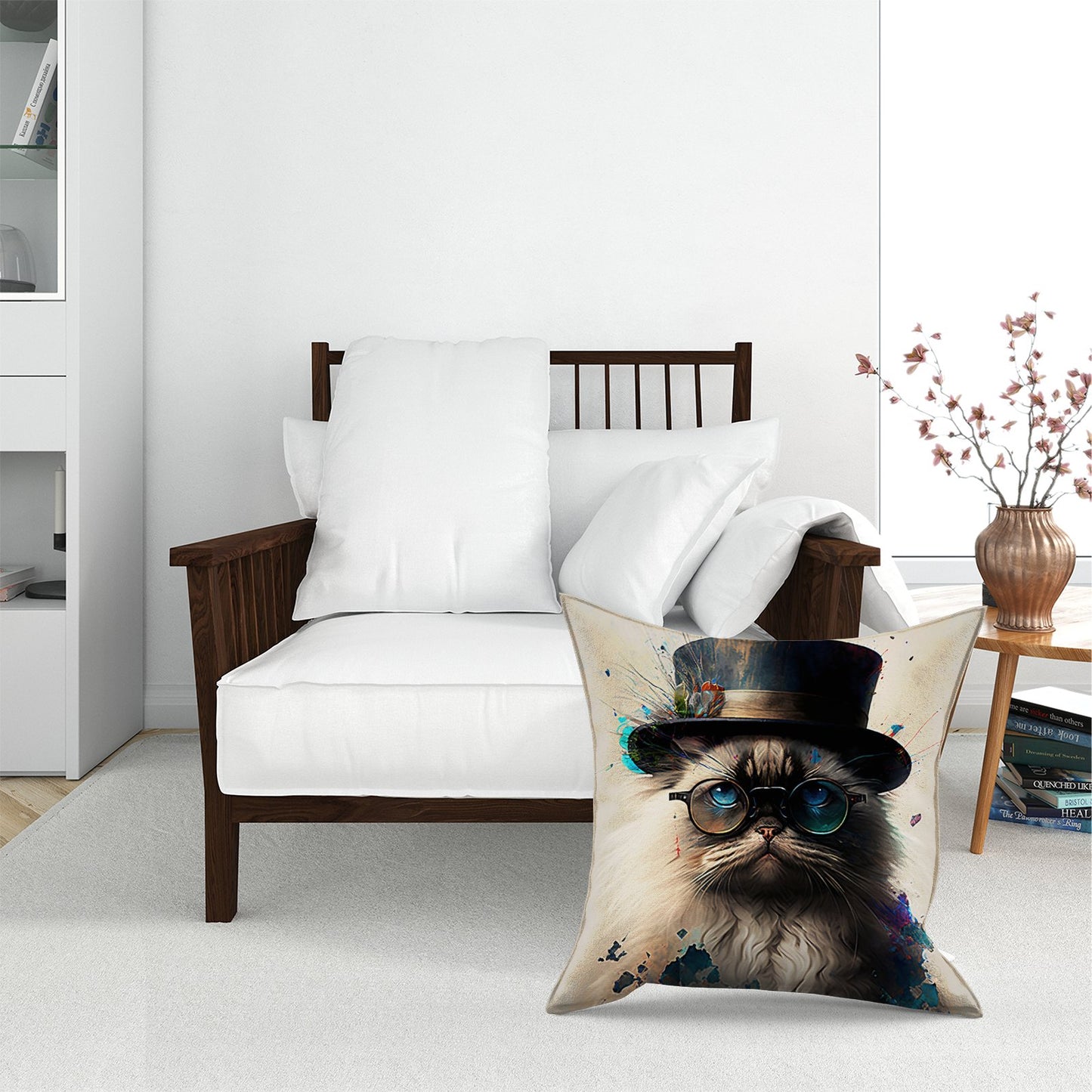 Ragdoll Cat With Glasses Splashart Pet Bed