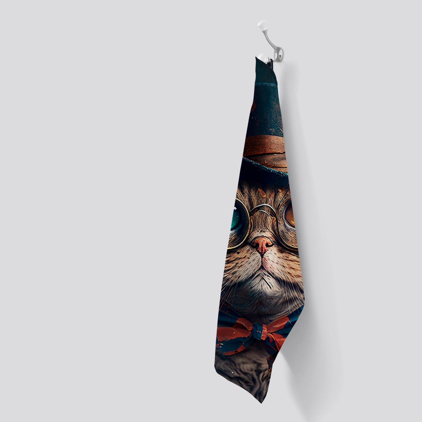 Scottish Fold Cat Splashart Tea Towel